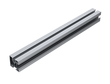 KENO Montageschiene Aluminium 354 cm PV Montageschiene mit Klick-System und zwei Kanälen